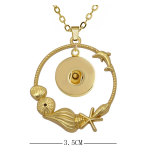 Seahorse Mermaid Shell Metal Pendant 60CM Necklace fit 20MM Snaps button jewelry wholesale