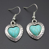 Turquoise Love Earrings Necklace Set