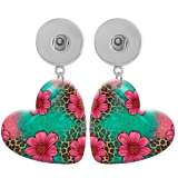 10 styles love resin  Flower Butterfly  pattern  Painted Heart earrings fit 20MM Snaps button jewelry wholesale