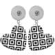 10 styles love resin Black and white  pattern  Painted Heart earrings fit 20MM Snaps button jewelry wholesale