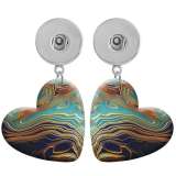 10 styles love resin devise  pattern  Painted Heart earrings fit 20MM Snaps button jewelry wholesale