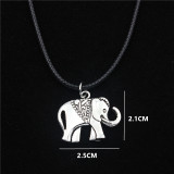 Alloy Elephant Necklace Earrings Two Piece Set