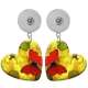 10 styles love resin Butterfly Flower pattern  Painted Heart earrings fit 20MM Snaps button jewelry wholesale