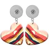 10 styles love resin Cartoon sunset  pattern  Painted Heart earrings fit 20MM Snaps button jewelry wholesale