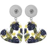 10 styles love resin Flower  pattern  Painted Heart earrings fit 20MM Snaps button jewelry wholesale