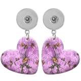 10 styles love resin branch  pattern  Painted Heart earrings fit 20MM Snaps button jewelry wholesale
