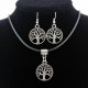 AlloyTree of Life Necklace Earrings Two Piece Set