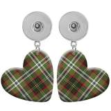 10 styles love resin Cloth plaid pattern  Painted Heart earrings fit 20MM Snaps button jewelry wholesale