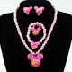 Children's Resin Necklace Bracelet Four Piece Set Ring Earrings Girls' Plastic Flower Set