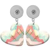 10 styles love resin Cartoon sunset  pattern  Painted Heart earrings fit 20MM Snaps button jewelry wholesale
