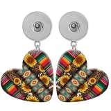 10 styles love resin Leopard print  pattern  Painted Heart earrings fit 20MM Snaps button jewelry wholesale