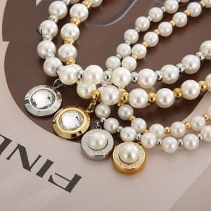 Stainless Steel Pearl Necklace Mother's Day Gift