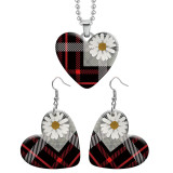 10 styles love resin Stainless Steel snowflake pattern Heart Painted  Earrings 60CMM Necklace Pendant Set