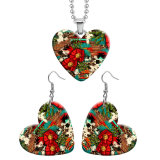 10 styles love resin Stainless Steel Cactus Tiger Cactus Heart Painted  Earrings 60CMM Necklace Pendant Set