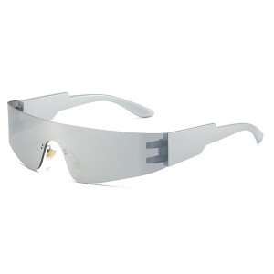 Frameless Sunglasses Onepiece Tile Punk Sports Sunglasses Colorful Fashion Glasses