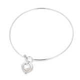 Stainless steel glass stone love pendant necklace