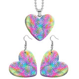 10 styles love resin Stainless Steel Flower basketball Heart Painted  Earrings 60CMM Necklace Pendant Set