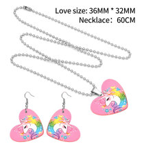 10 styles love resin Stainless Steel pattern Heart Painted  Earrings 60CMM Necklace Pendant Set