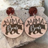 Mother's Day Mother Rainbow Mountain Peak Bear Wood Textured Shiny Earstuds Leopard Forest Print Earrings