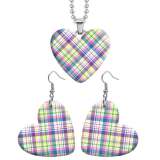 10 styles love resin Stainless Steel Pretty pattern Heart Painted  Earrings 60CMM Necklace Pendant Set