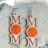 Mother's Day Mother's Ball Games Baseball Softball Basketball Earrings Wood Simple Earrings