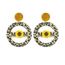 Mother's Day Cutout Shiny Sunflower Daisy Butterfly Personality Leopard Stripe Earrings