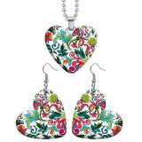 10 styles love resin Stainless Steel Flower basketball Heart Painted  Earrings 60CMM Necklace Pendant Set