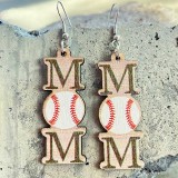 Mother's Day Mother's Ball Games Baseball Softball Basketball Earrings Wood Simple Earrings
