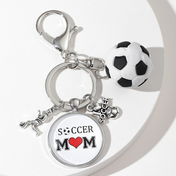 Mother's Day Football Metal Keyring