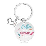 Nurse's Day Stainless Steel Round Plate Color Printing Key Chain