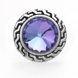 20MM Dazzling purple design Rhinestone enamel Metal snap button charms