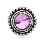 20MM Dazzling purple design Rhinestone enamel Metal snap button charms