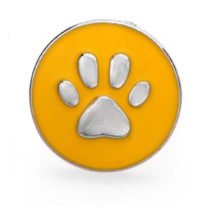 20MM Bear paw print Enamel design  Metal snap buttons