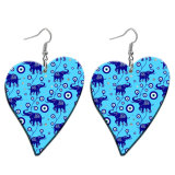 10 styles love Blue Evil Eyes  Acrylic  stainless steel two-sided Painted Heart earrings