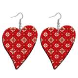 10 styles love Christmas snowflake Deer  Acrylic  stainless steel two-sided Painted Heart earrings