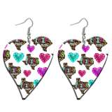 10 styles love USA Flag  Acrylic Basketball Baseball stainless steel two-sided Painted Heart earrings