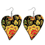 10 styles love Pretty Flower Acrylic  stainless steel two-sided Painted Heart earrings