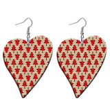 10 styles love Christmas snowflake Deer  Acrylic  stainless steel two-sided Painted Heart earrings