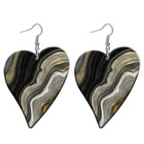10 styles love Marble pattern Acrylic  stainless steel two-sided Painted Heart earrings
