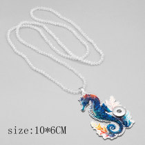 Custom  Acrylic 80M Elastic Crystal Necklace Pendant  fit 20MM Snaps button jewelry wholesale