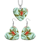 10 styles love Flower Butterfly pattern  resin Stainless Steel Heart Painted  Earrings 60CMM Necklace Pendant Set