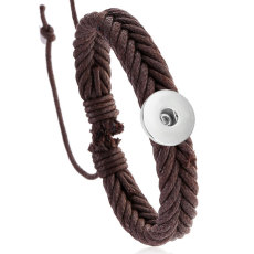 20MM Snaps button jewelry wholesale Handwoven Wax Thread Vintage Bracelet
