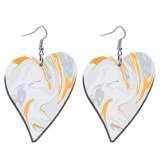 10 styles love Blue Marble Pattern Acrylic  stainless steel two-sided Painted Heart earrings