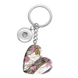 10 styles love color branch pattern resin Painted Heart Key chain fit 20MM Snaps button jewelry wholesale