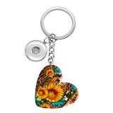 10 styles love cactus Cross resin Painted Heart Key chain fit 20MM Snaps button jewelry wholesale