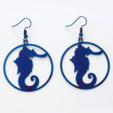 Stainless Steel Colorful Hippocampus Earrings
