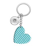 10 styles love Blue Bohemia pattern resin Painted Heart Key chain fit 20MM Snaps button jewelry wholesale