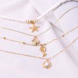 Soft Clay Starfish Shell Necklace Sun Coconut Alloy Necklace