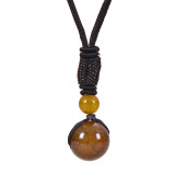 16MM Natural Crystal Pendant Necklace
