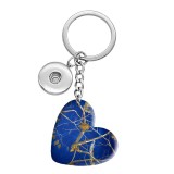 10 styles love color branch pattern resin Painted Heart Key chain fit 20MM Snaps button jewelry wholesale
